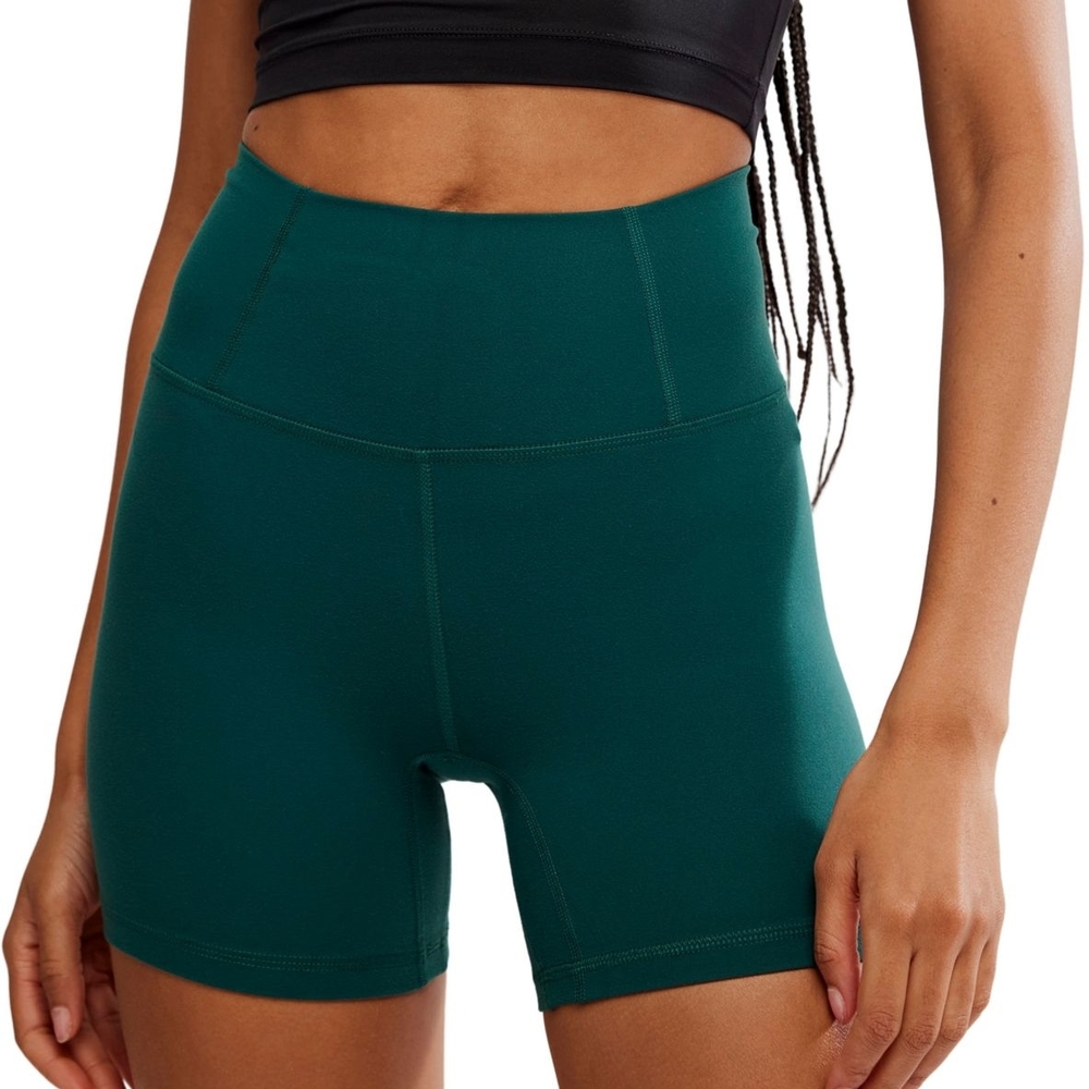 FP Movement by Free People High-Rise Teal Bike Shorts